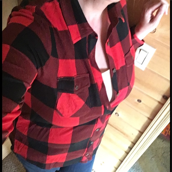 New flannel red/black shirt top in plus size - Picture 2 of 2